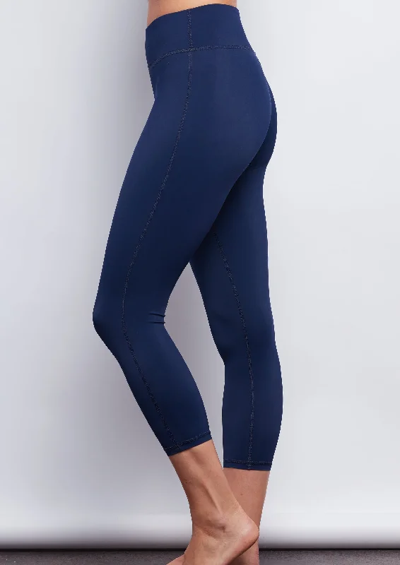 Nautical Navy Sculpt Crop Legging