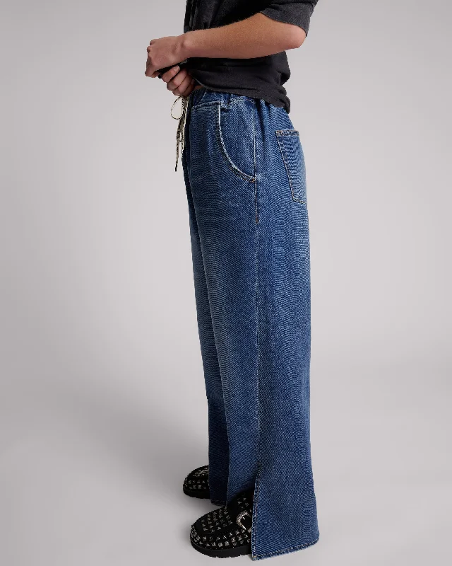 One Teaspoon Roadhouse Wide Leg Drawstring Jean Deep Blue