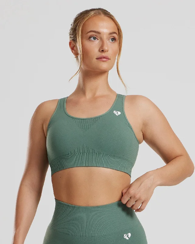 Power Seamless Sports Bra | Sage