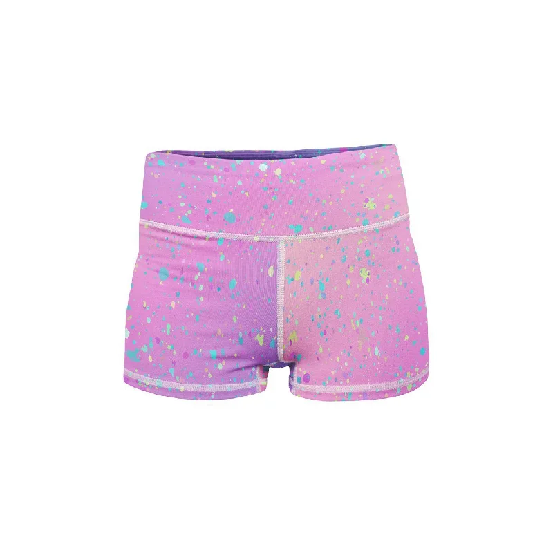 Rainbow Paint Yoga Shorts