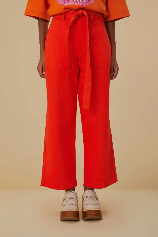 Red Wide Pants