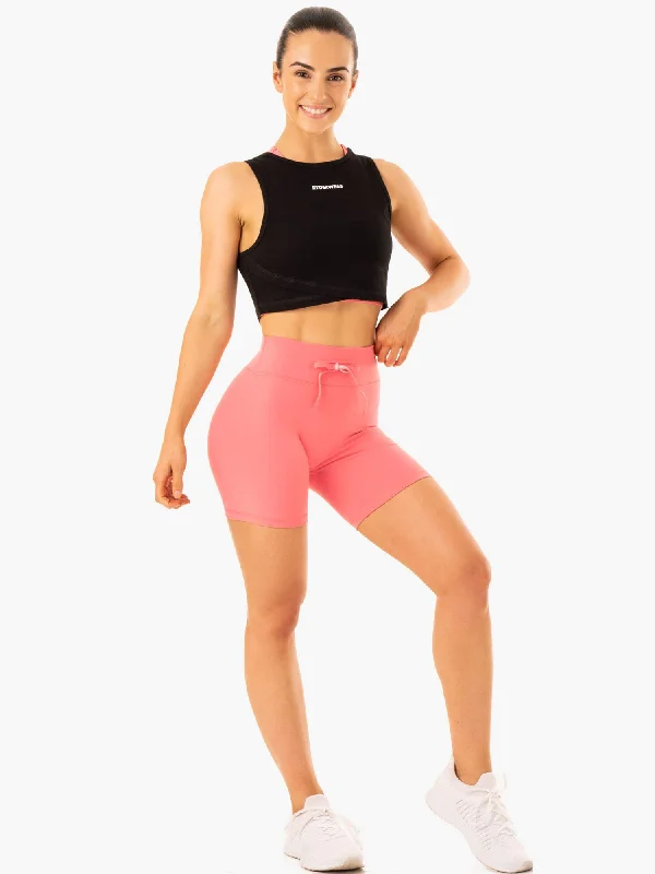 Replay High Waisted Shorts - Coral