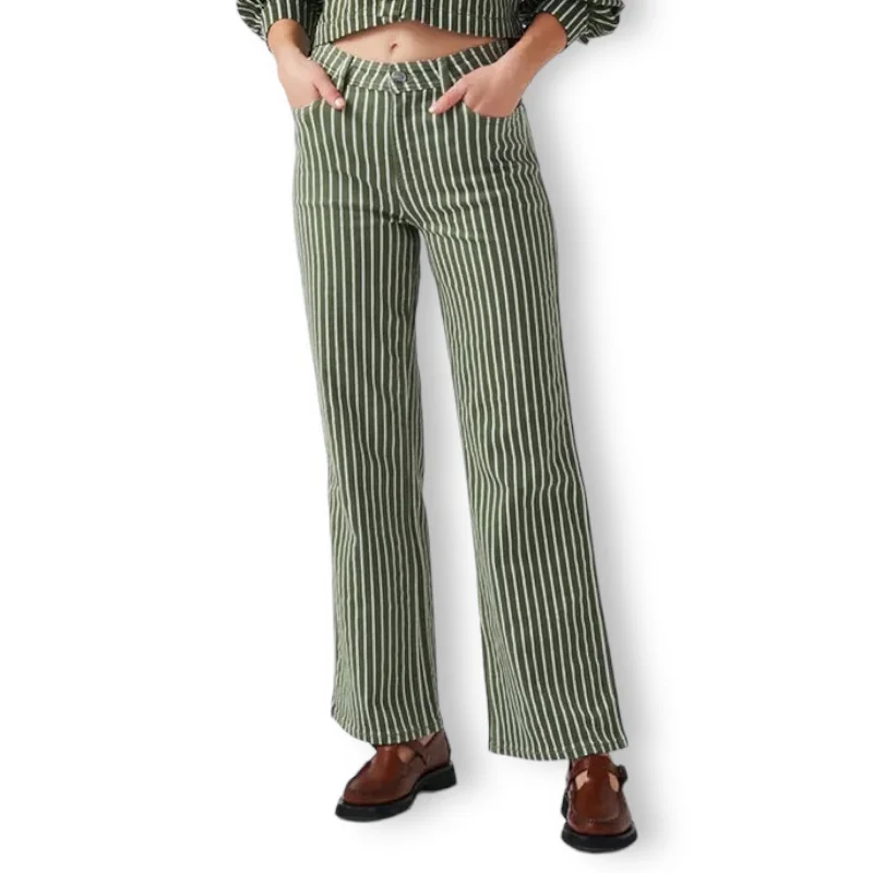 seventy + mochi Mabel Jean Khaki Stripe