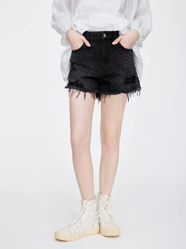 'Starry Night' Denim Cut-Off Shorts