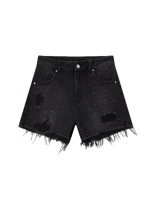 'Starry Night' Denim Cut-Off Shorts