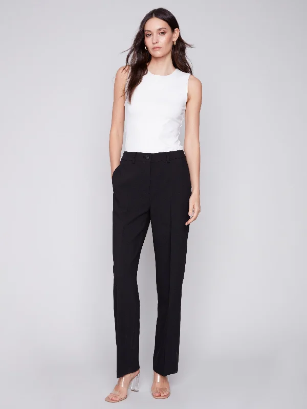 Straight Leg Pants - Black