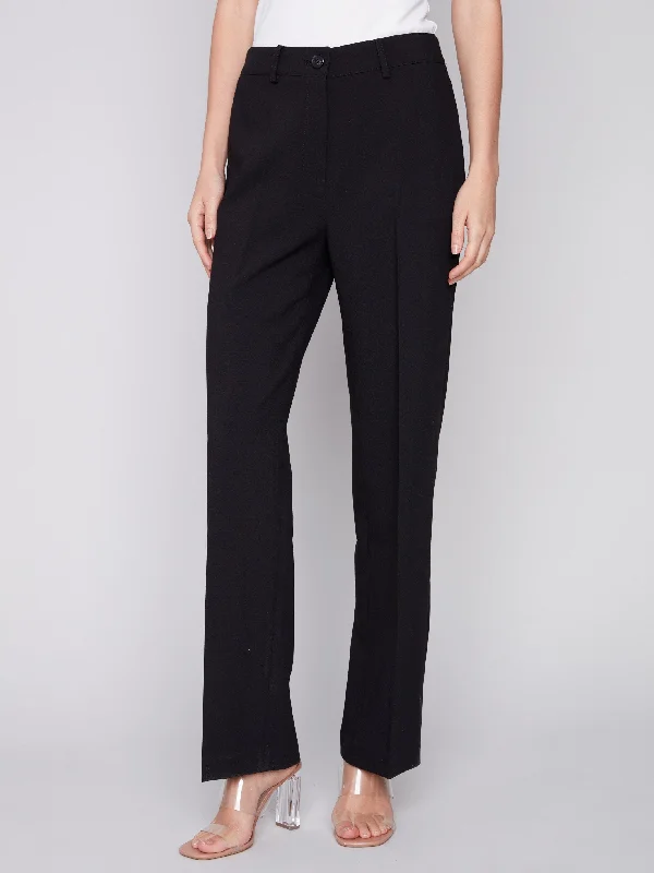 Straight Leg Pants - Black