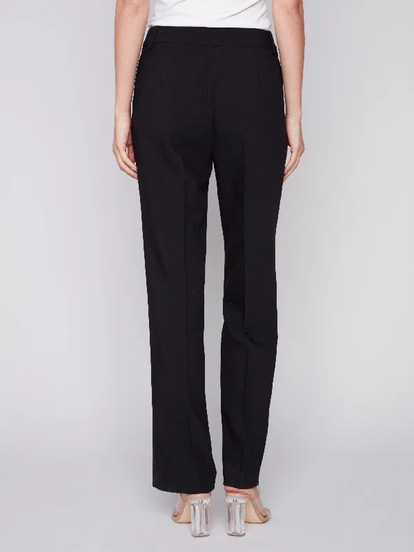 Straight Leg Pants - Black