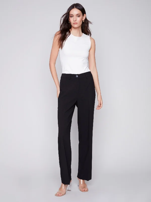 Straight Leg Pants - Black