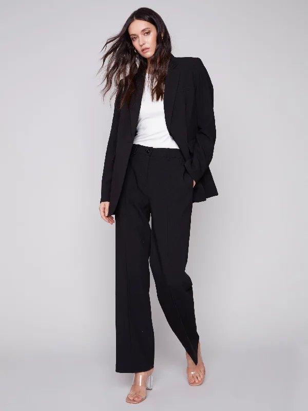 Straight Leg Pants - Black