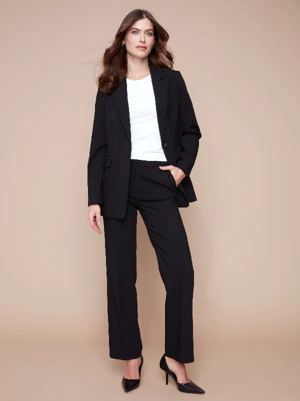 Straight Leg Pants - Black