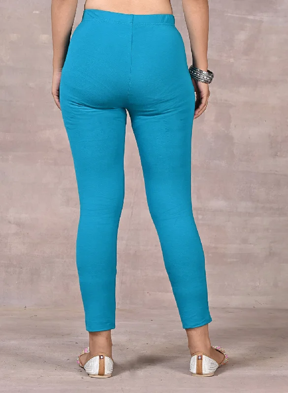 Turquoise Blue Plain Tight