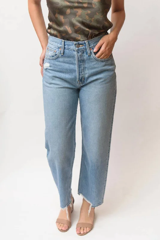 Tyler Straight Crop In Mid-Wash Blue