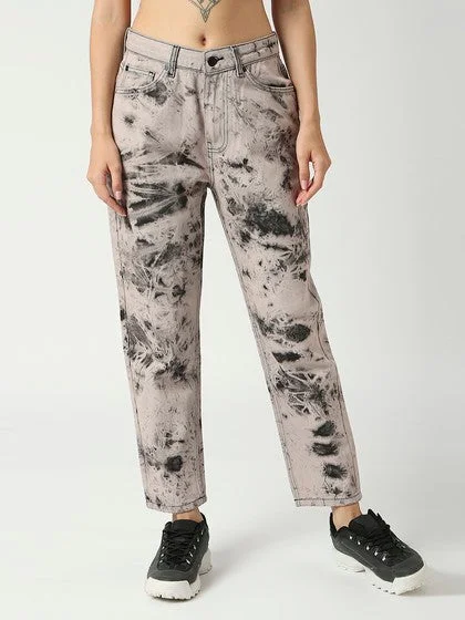 Valencia Black Tie Dye Mom Jeans