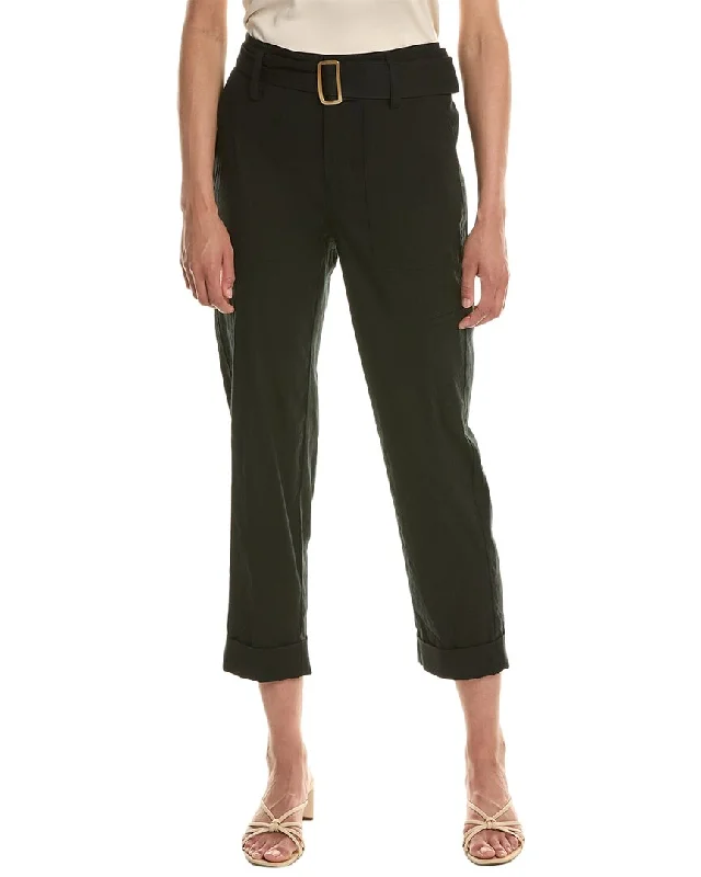 Vince Belted Linen-Blend Pant