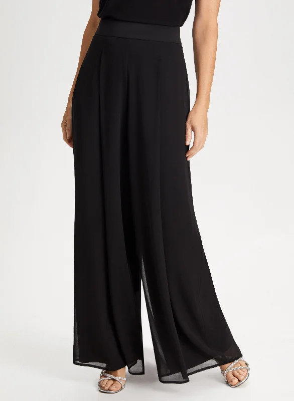 Wide Leg Chiffon Pants