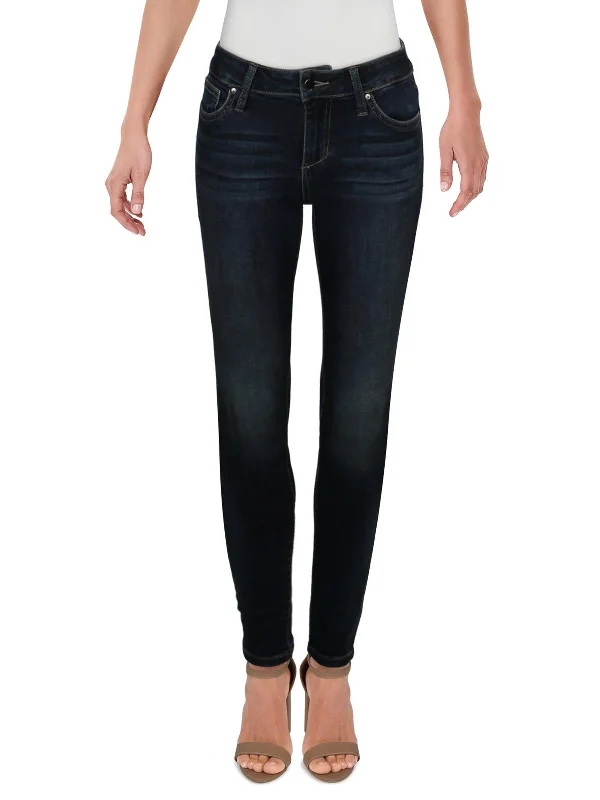 Womens High Rise Dark Wash Skinny Jeans