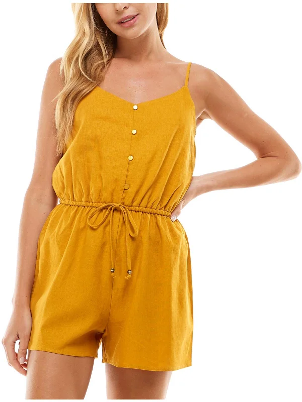 Womens Linen Tie Waist Romper