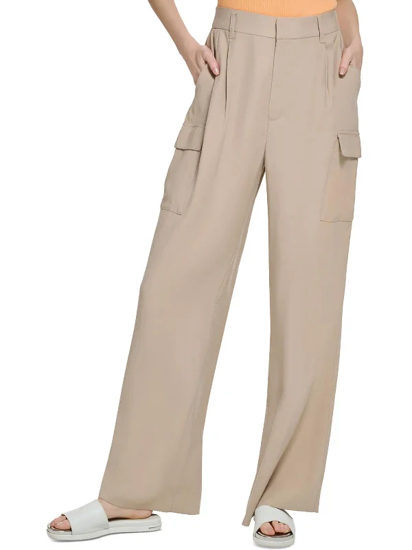 Womens Wide Leg Utility Trouser Pants